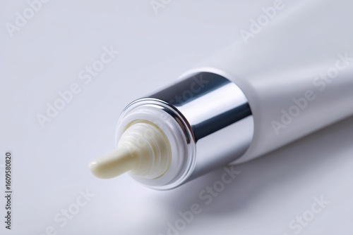 Wallpaper Mural Close-up of a premium, unbranded hand cream tube, studio shot on a pristine white background. Skincare, moisturizing. Torontodigital.ca
