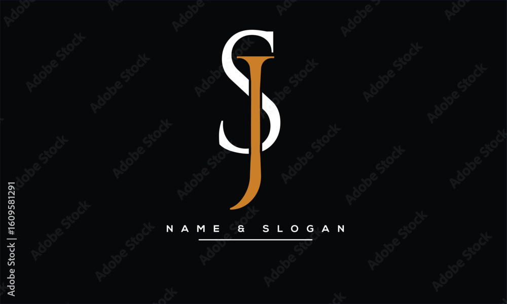 Obraz premium JS, SJ, J, S Abstract Letters Logo Monogram
