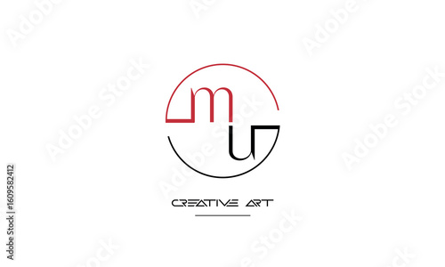 MU, UM, M, U abstract letters logo monogram