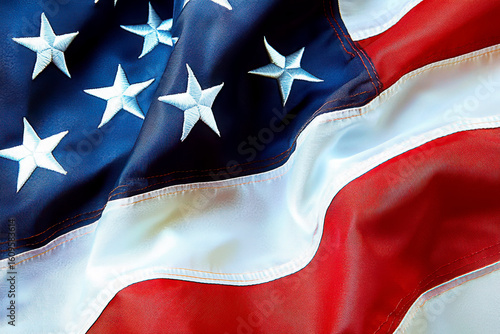 United states flag, The flag displays vivid red and white stripes along with bright white stars on a deep blue background