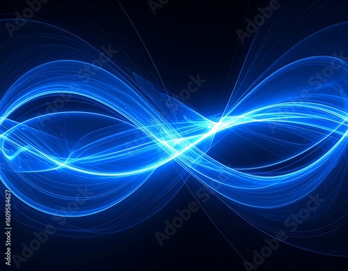 Abstract glowing blue wave patterns