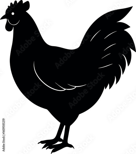 A Detailed Look at the Majestic Silhouette of a Standing Rooster