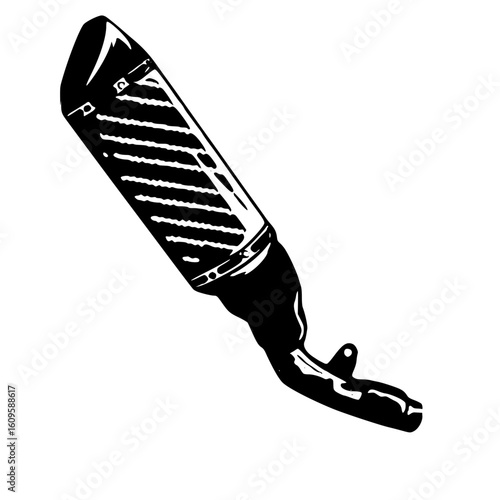 Motorcycle exhaust pipe and silencer