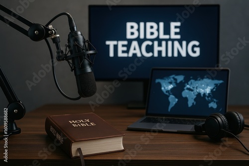 Christian Radio Podcast Studio Microphone Biblical Teaching Online Ministry Digital Evangelism