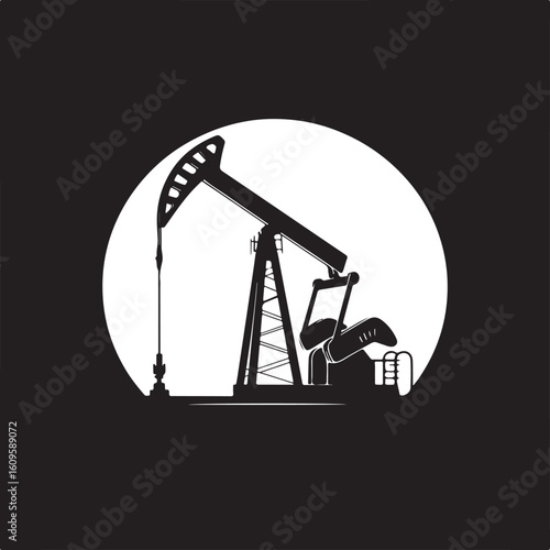 Oil Extraction Icons – Pump Jack Vector Illustration Pack for Energy and Petroleum