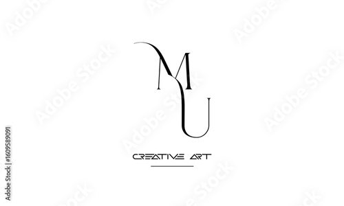 MU, UM, M, U abstract letters logo monogram
