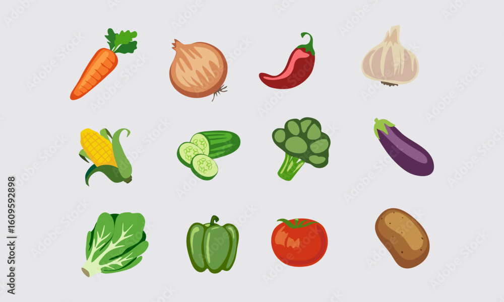 Fototapeta premium set of vegetables isolated