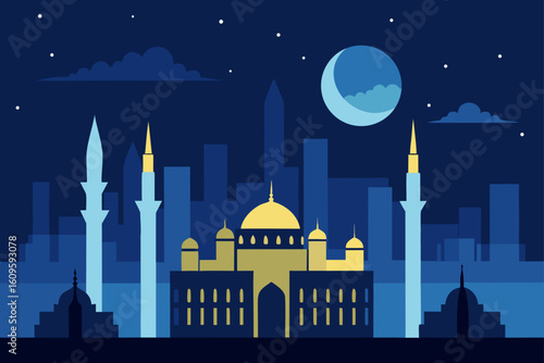 mosque at night