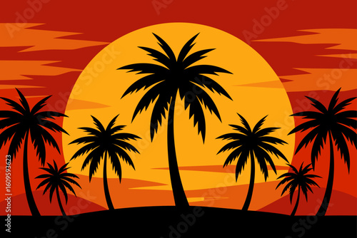 sunset on the beach