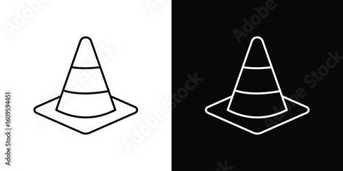 Construction cone icon. Editable stroke line icons