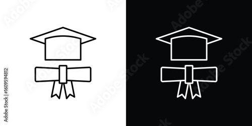 Degree icon. Editable stroke line icons