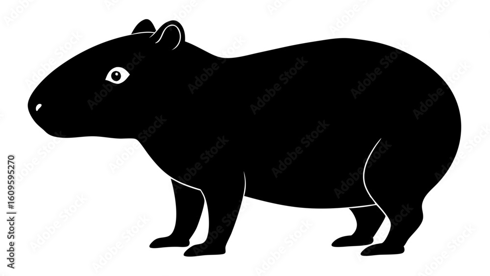 Fototapeta premium Capybara mammal vector drawing with tropical vibe