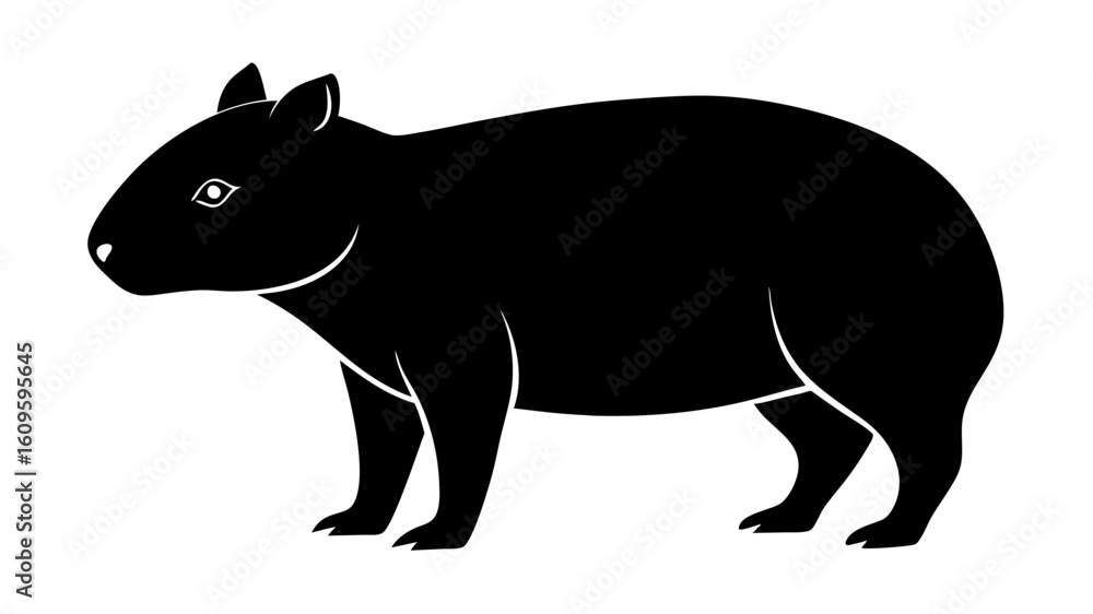 Fototapeta premium Cartoon hyrax vector artwork for zoology education