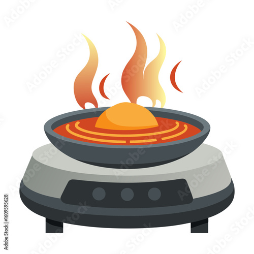 Science lab hot plate vector with detailed temperature dial