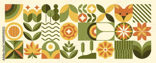 Leaf pattern. Abstract plant, flower agriculture logo or organic farm fruit element. Minimal floral Scandinavian design. Ecological background design vector geometry cartoon illustration