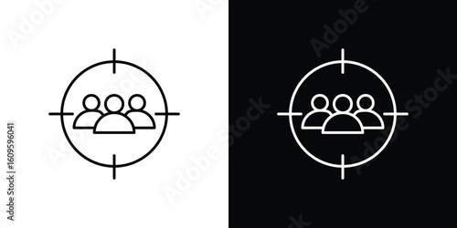 Focus group icon. Editable stroke line icons