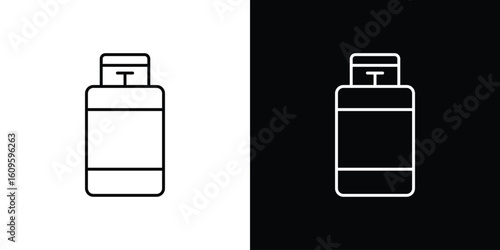 Gas cylinders icon. Editable stroke line icons