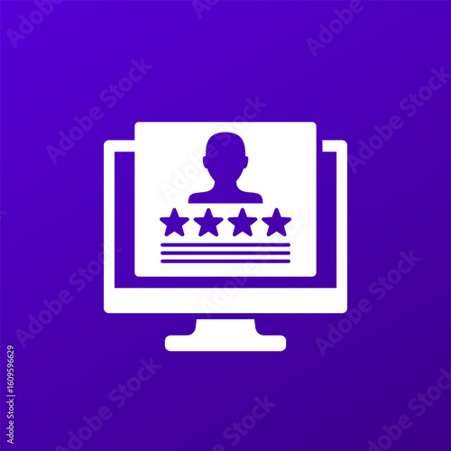 employee review icon, HR software vector design