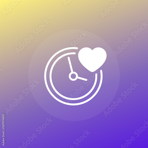 lifespan icon with a clock, time of life vector