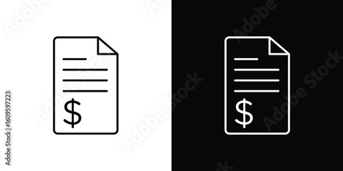Invoice icon. Editable stroke line icons