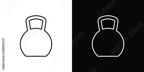 Kettlebell icon. Editable stroke line icons