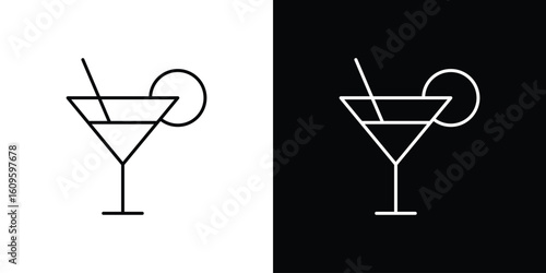 Martini glass icon. Editable stroke line icons