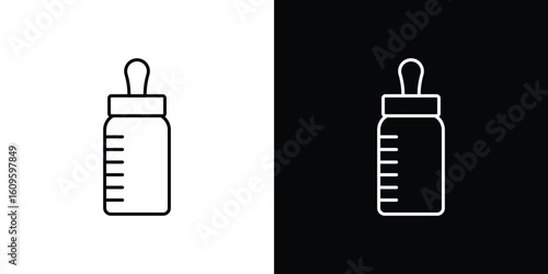 Milk bottle icon. Editable stroke line icons