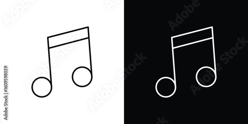 Music note icon. Editable stroke line icons
