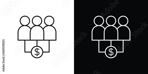 Mutual funds icon. Editable stroke line icons