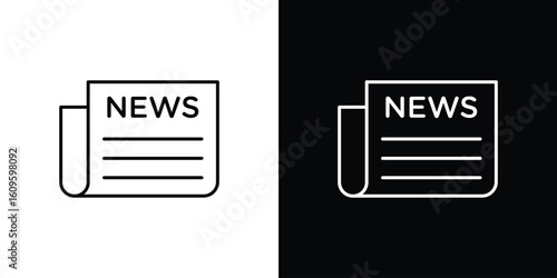 Newspaper icon. Editable stroke line icons
