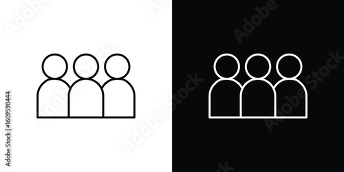 People group icon. Editable stroke line icons