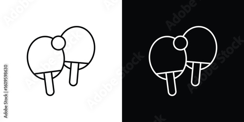 Ping pong icon. Editable stroke line icons