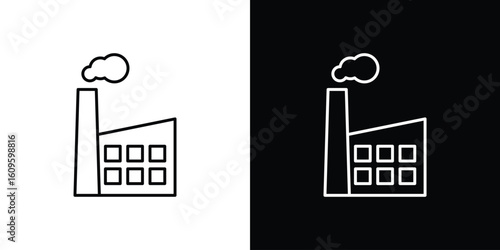 Pollution icon. Editable stroke line icons