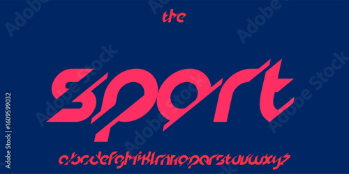 Font logo alphabet, typography type,design. Dynamic italic display with sharp cuts and playful curves. Ideal for youth sport branding, motion graphics, energetic modern game visuals. Vector typeset