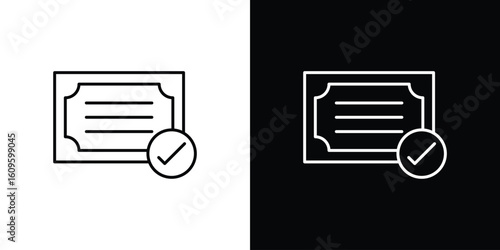 Qualification icon. Editable stroke line icons