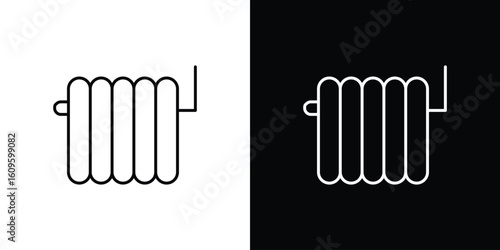 Car radiator icon. Editable stroke line icons