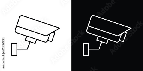 Security camera icon. Editable stroke line icons