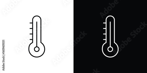 Thermometer icon. Editable stroke line icons