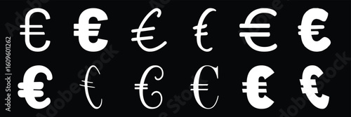 Euro icon or logo isolated sign, vector flat black trendy style illustration for web and app