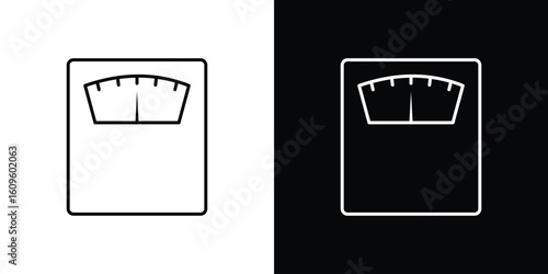 Weight scale icon. Editable stroke line icons