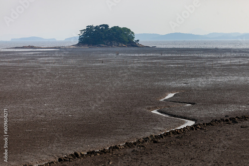 Konstfotografi a view of the sea with mudflats