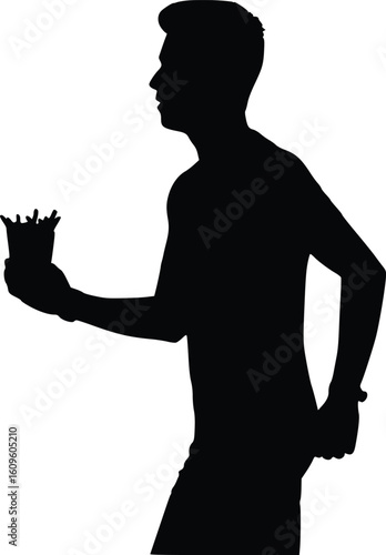 Fitness Hypocrite Silhouette - Jogging with Fries