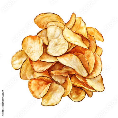 Crispy Potato Chips Pile