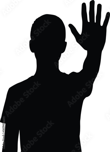 Stop Gesture Silhouette - Hand Up Defense
