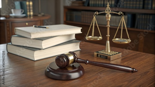 gavel and law books