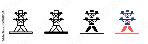 Electricity icon sheet multiple style collection