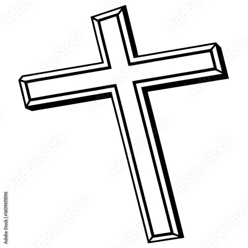 Empty Cross AI vector format, perfect for digital use, religious graphics, and spiritual microstock content.