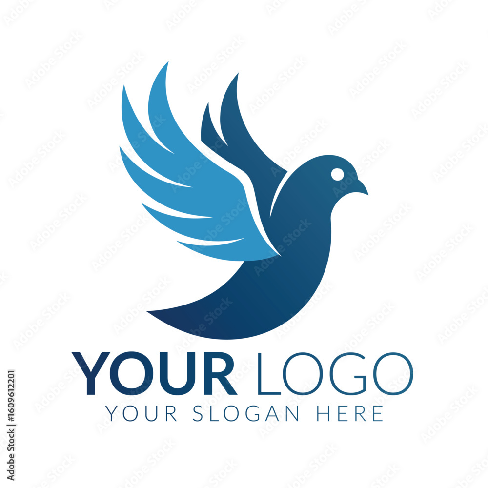 Fototapeta premium Dove bird flying vector logo