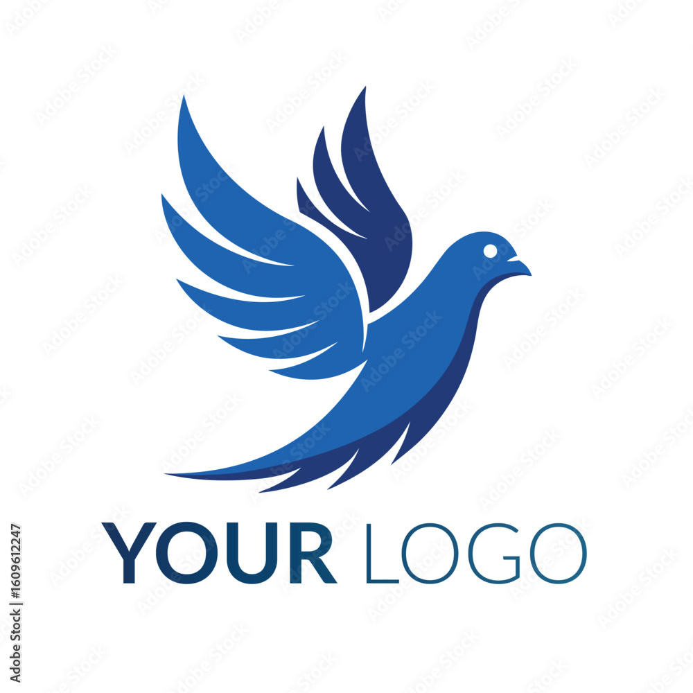 Fototapeta premium Dove bird flying vector logo