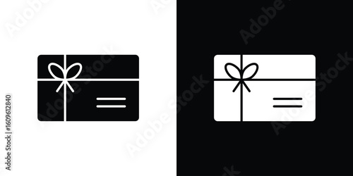 Gift card icon illustrations filled outline style. EPS10